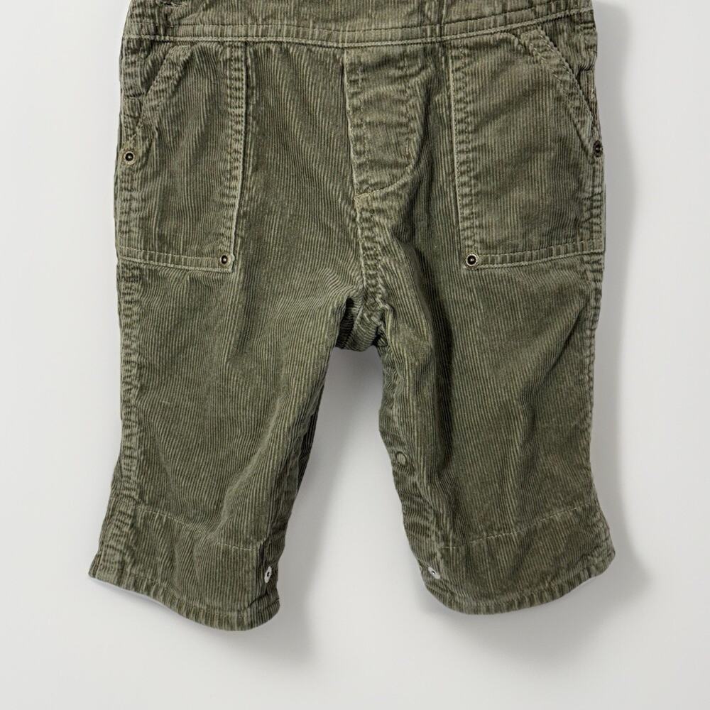 OshKosh B'Gosh Olive Green Corduroy Bib Overalls Size 3-6 M Cotton Vestbak - Picture 3 of 14